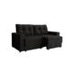 Sofá 2 Lugares Retrátil Lubeck Suede Preto 140 cm