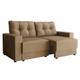 Sofá 3 Lugares Retrátil Lubeck Suede Bege 180 cm