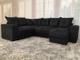 Sofá Canto com chaise Preto 6 Lugares
