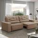 Sofá Retrátil e Reclinável 3 lugares com Molas 1,80m Livia Suede Cappuccino Adonai Estofados