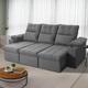 Sofá Retrátil Reclinável Verona USB + Porta Copo 2,30m Suede Velut Cinza c/ Molas no Assento - King House