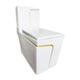 Vaso Sanitário Monobloco Branco com Linha Dourada Reno R 806