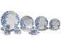 Aparelho de Jantar 20 Peças Evolux Porcelana - Redondo Branco Inova Floral Azul