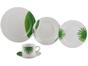 Aparelho de Jantar e Chá 20 Peças Lyor Porcelana - Redondo Branco Leaves