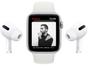 Apple Watch SE 44mm Cinza-Espacial GPS Integrado - Pulseira Esportiva Preta