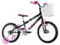 Bicicleta Infantil Aro 16 Track & Bikes Track Girl - Preto com Rodinhas com Cesta Freio V-Brake