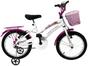 Bicicleta Infantil Aro 16 Verden Breeze - Branco e Pink com Rodinhas com Cesta Freio V-brake