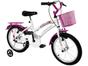 Bicicleta Infantil Aro 16 Verden Breeze - Branco e Pink com Rodinhas com Cesta Freio V-brake