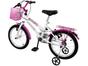 Bicicleta Infantil Aro 16 Verden Breeze - Branco e Pink com Rodinhas com Cesta Freio V-brake