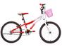 Bicicleta Infantil Aro 20 Houston Nina 1 Marcha - Branco e Vermelho Freio V-Brake
