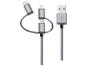 Cabo USB Micro USB e USB-C Lightning - Ultraresistente Geonav LMC31GR