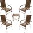 Conjunto de 4 Cadeiras e mesa de centro Área Externa Resistente a Chuva e Sol Trama Original