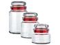 Conjunto Pote de Vidro Redondo 3 Peças com Tampa - Euro Home VDR9040