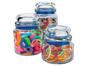 Conjunto Pote de Vidro Redondo 3 Peças com Tampa - Euro Home VDR9040