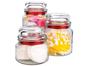 Conjunto Pote de Vidro Redondo 3 Peças com Tampa - Euro Home VDR9040
