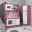 Cozinha Infantil com refrigerador MDF Diana Rosa/Branco - Ofertamo