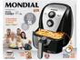 Fritadeira Elétrica Sem Óleo/Air Fryer Mondial - AF-17 Preta 5L com Timer