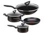 Jogo de Panelas Antiaderente 2,4mm Rochedo Inova - Preto 4 peças