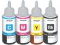 Kit 4 Garrafas de Tinta Epson T664 Original - Preto + Magenta + Ciano + Amarelo