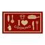 Kit De 3 Tapetes Para Cozinha Sisal Cook Vermelho - Sonho