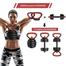 Imagem miniatura de Kit Halteres Barra Kettlebell 6 em 1 Peso Musculação até 40kg Ajustável Preto