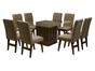 Mesa de Jantar com 8 Cadeiras Quadrado - com Tampo de Vidro Dobuê Movelaria Saint Louis