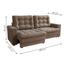 Sofá 3 Lugares Retrátil Lubeck Plush Suede Bege - Mobly