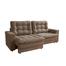 Sofá 3 Lugares Retrátil Lubeck Plush Suede Bege - Mobly