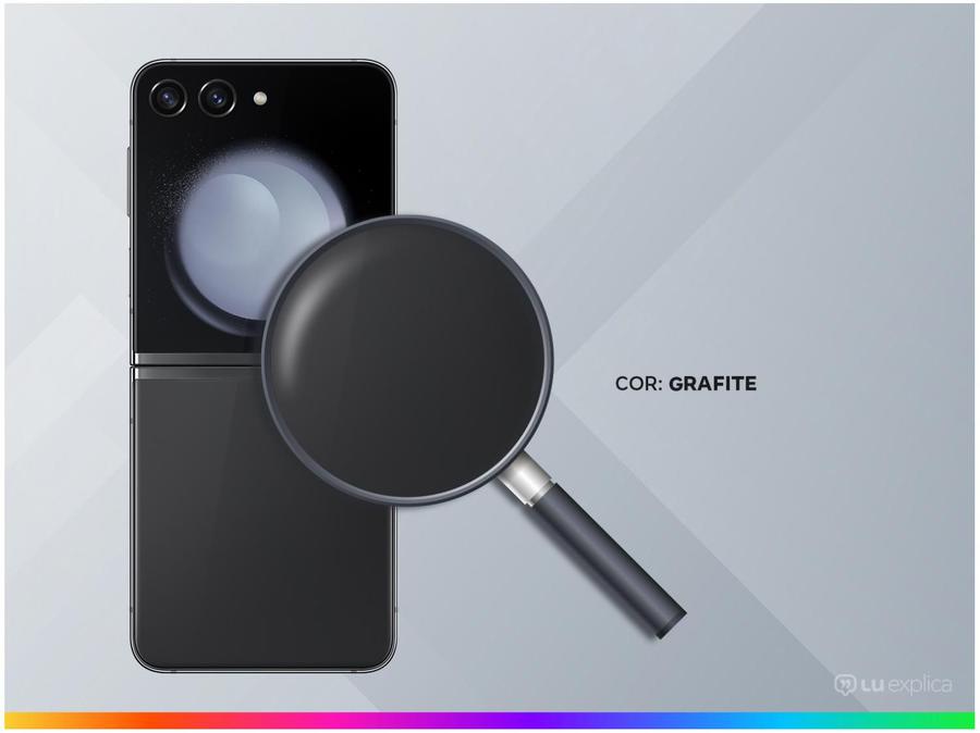 Smartphone Samsung Z Flip 5 512GB Grafite 5G Snapdragon 8GB RAM 6,7" Câm. Dupla + Selfie 10MP Dual Chip