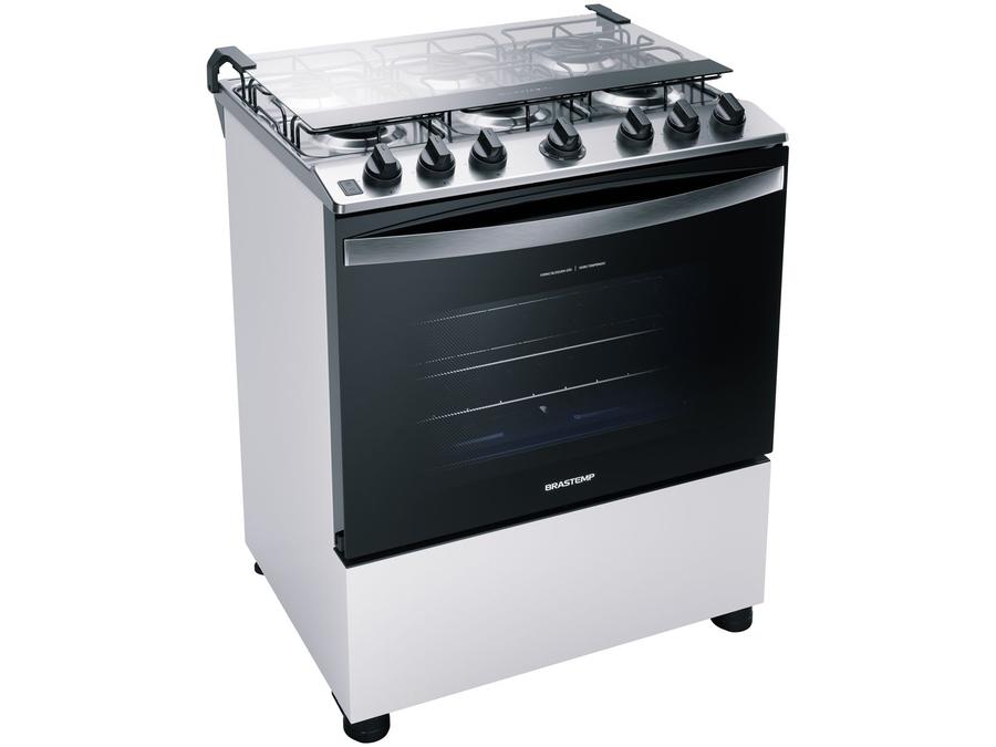 Fogão 6 Bocas Brastemp Branco - Acendimento Automático BFS6 NCBUNA