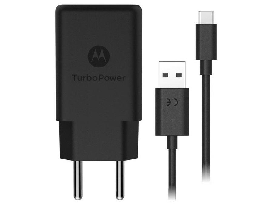 Carregador de Parede Motorola Turbo Power 18W - Com Cabo USB-A / USB-C
