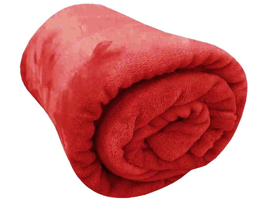 Manta Casal 100% Poliéster Jolitex - Flannel Vermelha