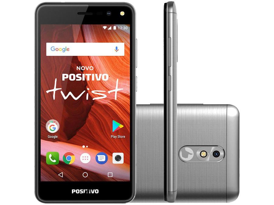 Smartphone Positivo Twist S511 16GB Cinza 3G - Quad Core 1GB Tela 5" Câm. 8MP + Selfie 5MP