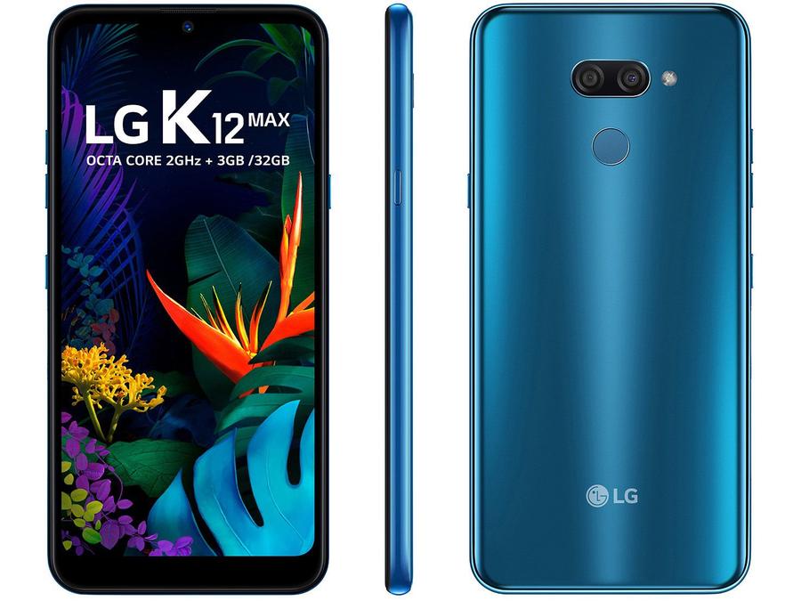 Smartphone LG K12 Max 32GB Azul 4G Octa Core - 3GB RAM Tela 6,26" Câm. Dupla + Câm. Selfie 13MP