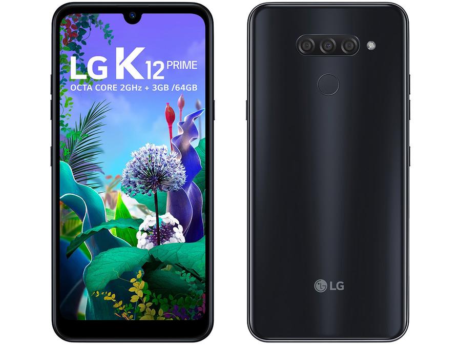 Smartphone LG K12 Prime 64GB Preto 4G Octa Core - 3GB RAM Tela 6,26" Câm. Dupla + Câm. Selfie 13MP