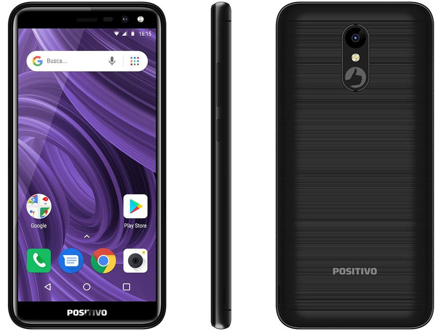 Smartphone Positivo Twist 2 S512 16GB Preto 3G - 1GB RAM Tela 5,34" Câm. 8MP + Câm. Selfie 5MP