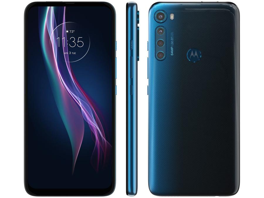 Smartphone Motorola One Fusion+ 128GB Azul Indigo - 4G 4GB RAM Tela 6,5" Câm. Quádrupla + Selfie 16MP