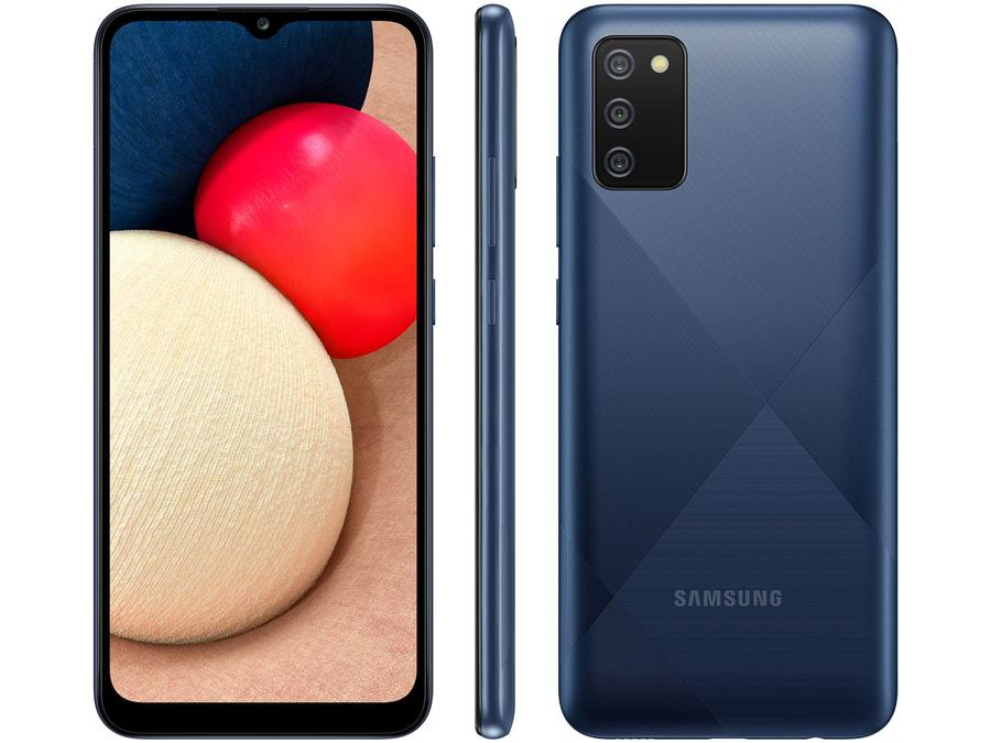 Smartphone Samsung Galaxy A02s 32GB Azul 4G - Octa-Core 3GB RAM 6,5" Câm. Tripla + Selfie 5MP