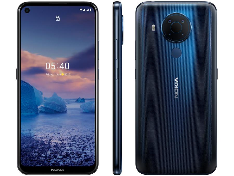 Smartphone Nokia 5.4 128GB Azul 4G Octa-Core - 4GB RAM Tela 6,39" Câm. Quádrupla + Selfie 16MP