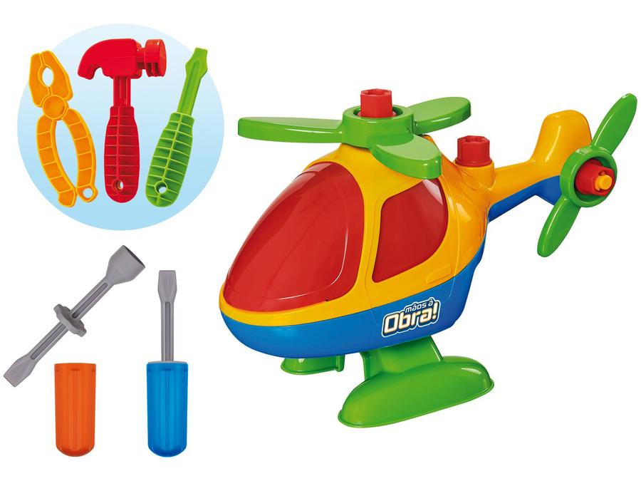 Helicóptero de Brinquedo Mãos à Obra - Monta e Desmonta com Acessórios Usual Brinquedos