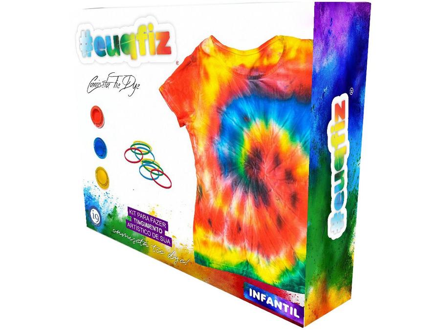 Kit Tie Dye com Camiseta Infantil #euquefiz - i9 Brinquedos