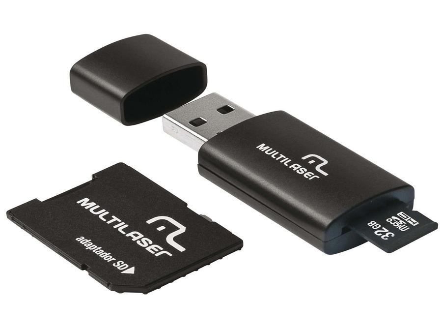 Pen Drive 32GB Multilaser MC113 - Adaptador SD
