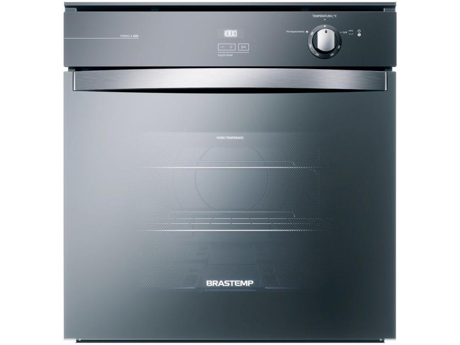 Forno a Gás de Embutir Brastemp Grill com Timer - Touch 78L Preto BOA84AERNA
