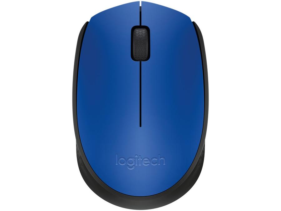 Mouse sem Fio Logitech Óptico 1000DPI M170 - 3 Botões Azul