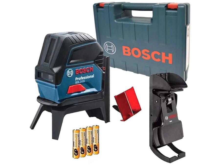 Nível a Laser Automático Bosch Profissional - GCL 2-15 com Base Magnética Alcance 15m