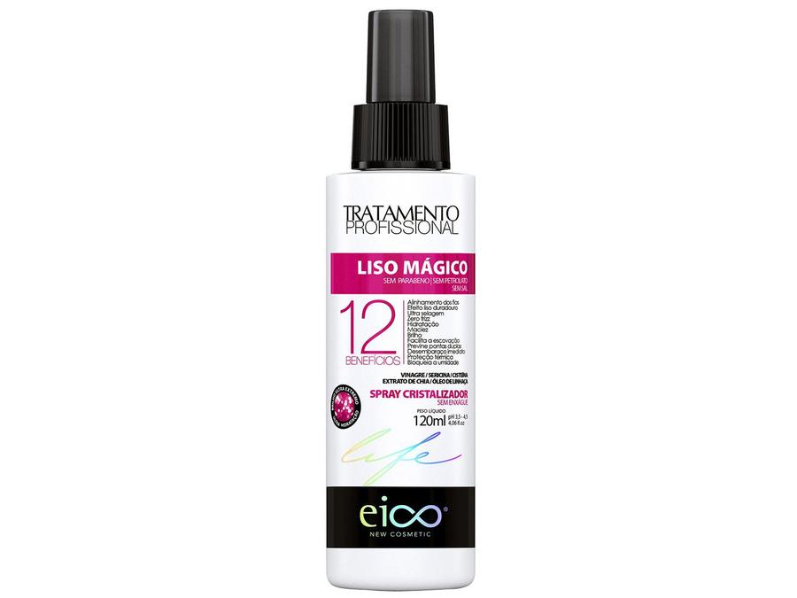 Spray para Cabelo Eico New Cosmetic - Liso Mágico Spray Cristalizador 120ml