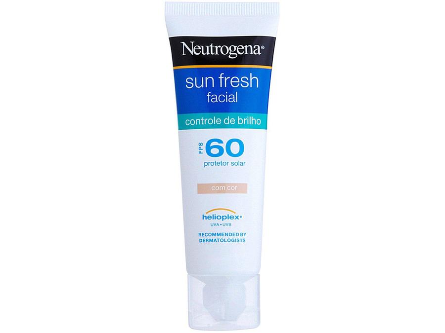 Protetor Solar Neutrogena Sun Fresh Facial - Controle de Brilho com cor FPS 60 50ml