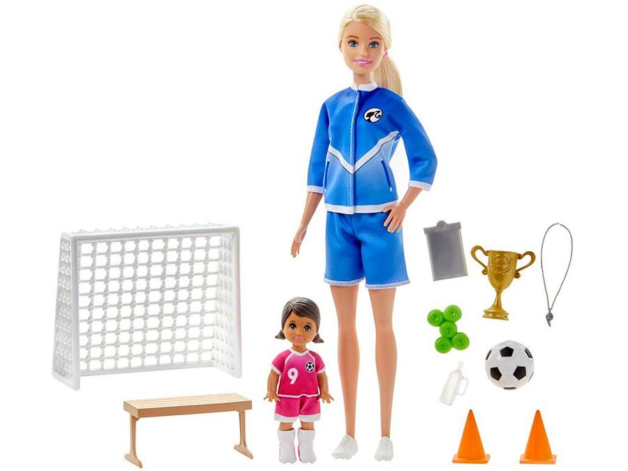 Boneca Barbie Treinamento de Futebol - com Acessórios Mattel