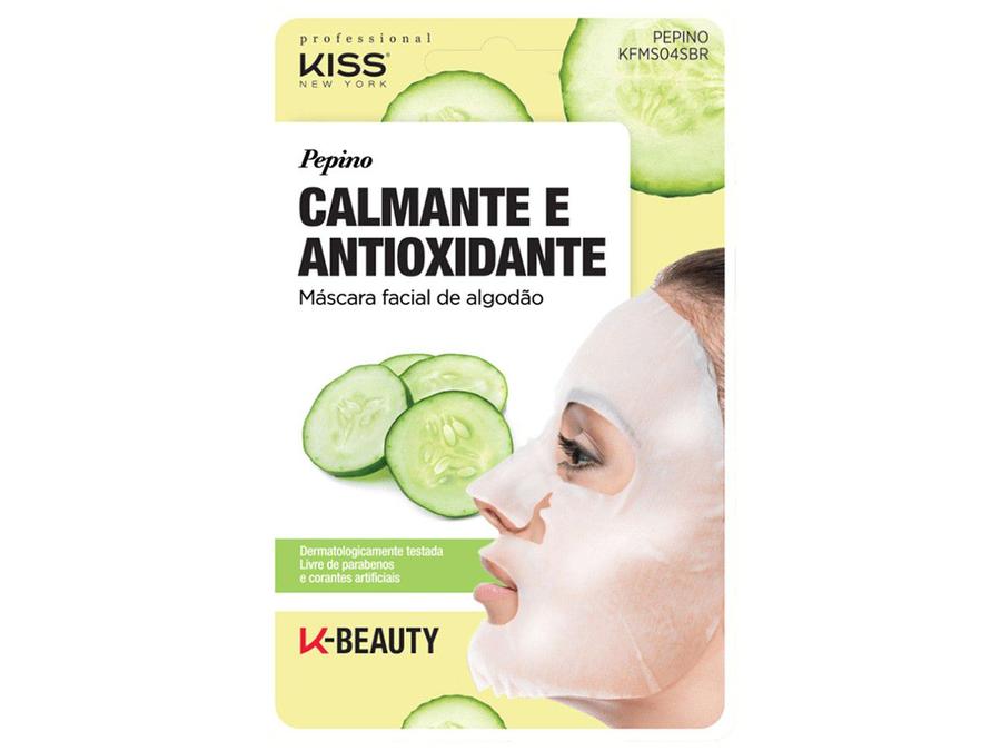 Máscara Facial Kiss New York Professional - K-Beauty Pepino Calmante e Antioxidante 20ml