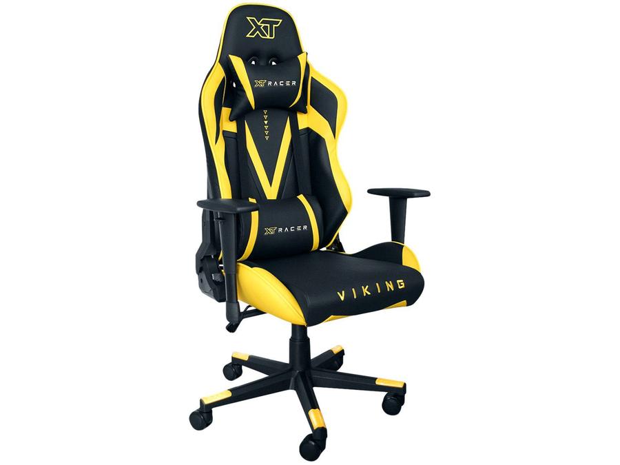 Cadeira Gamer XT Racer Reclinável Giratória - Preta e Amarela Viking Series XTR-011